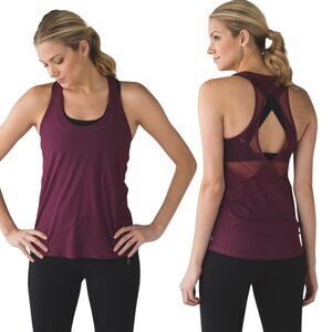 Lululemon Tranquil Tank Top Size 4 - Burgundy Red Grape Racerback Athletic